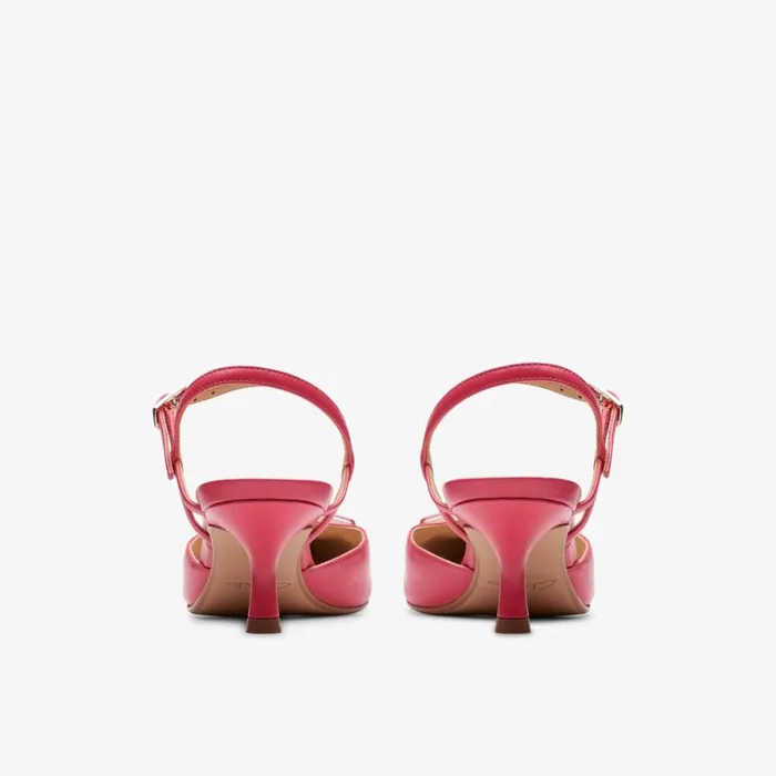 Clarks Heels Violet 55 Strap Bright Pink Leather 8211 Women