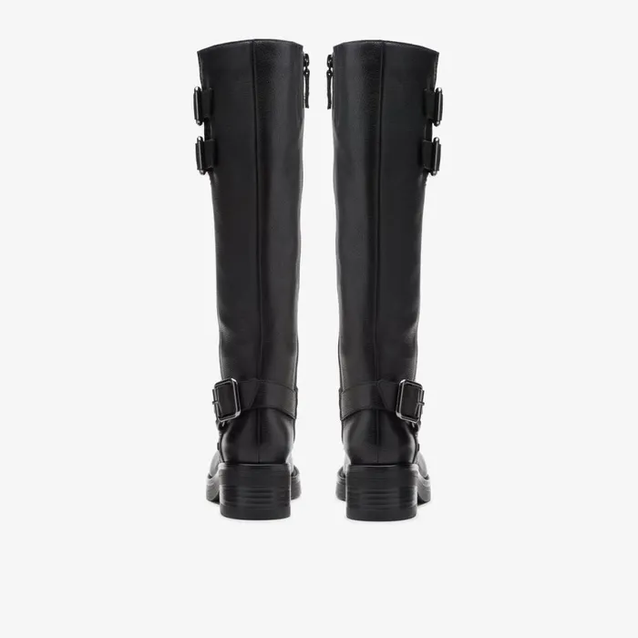 Clarks Knee High Boots Rebelle Long Black Leather 8211 Women