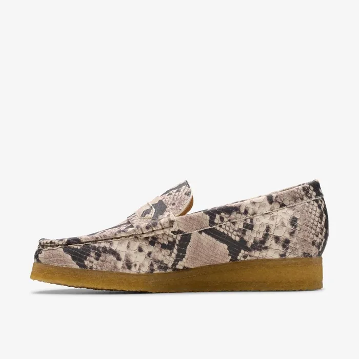 Clarks Loafers Wallabee Loafer Grey Snake Leather 8211 Women