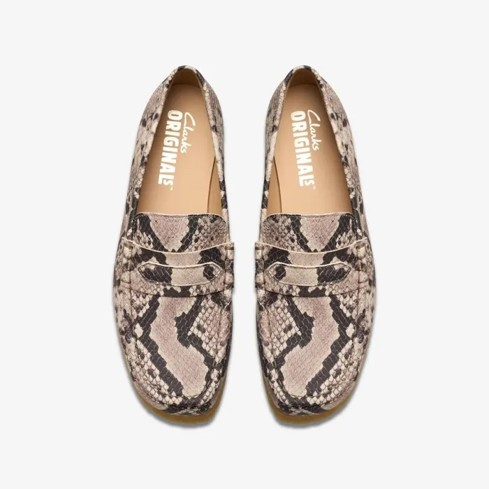 Clarks Loafers Wallabee Loafer Grey Snake Leather 8211 Women