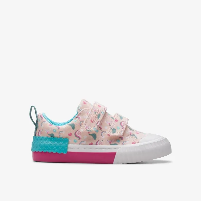 Clarks Machine Washable Foxing Myth Toddler Pink Multicolour 8211 Kids