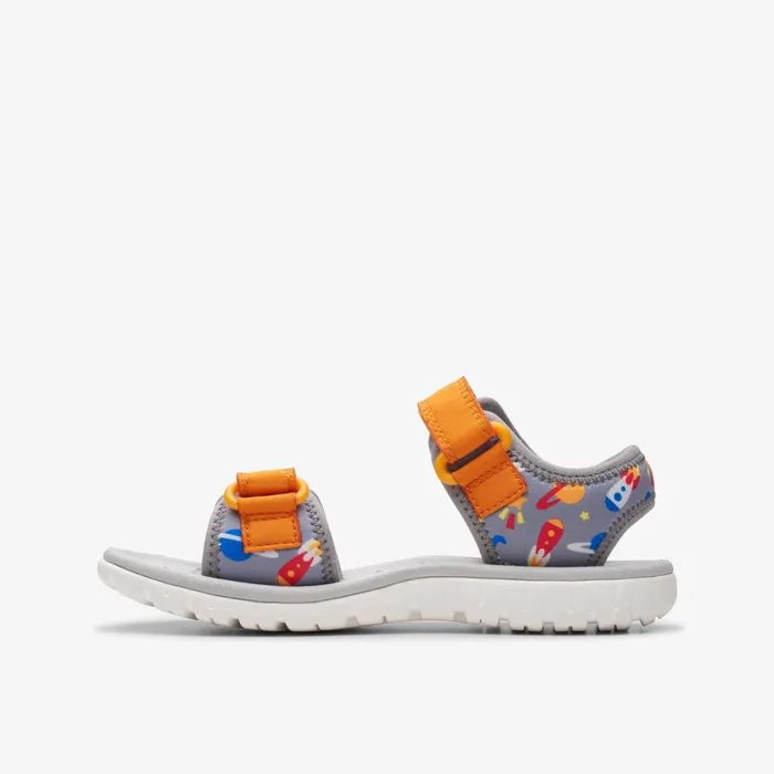 Clarks Sandals Surfing Tide Greyorange 8211 Kids