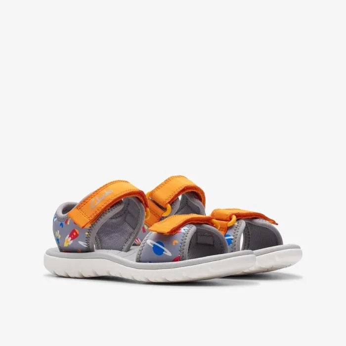 Clarks Sandals Surfing Tide Greyorange 8211 Kids