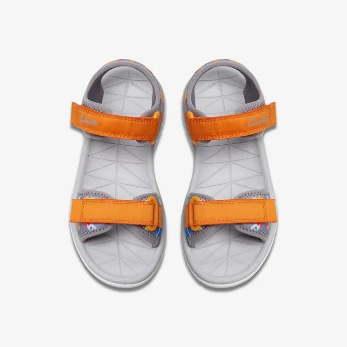 Clarks Sandals Surfing Tide Greyorange 8211 Kids