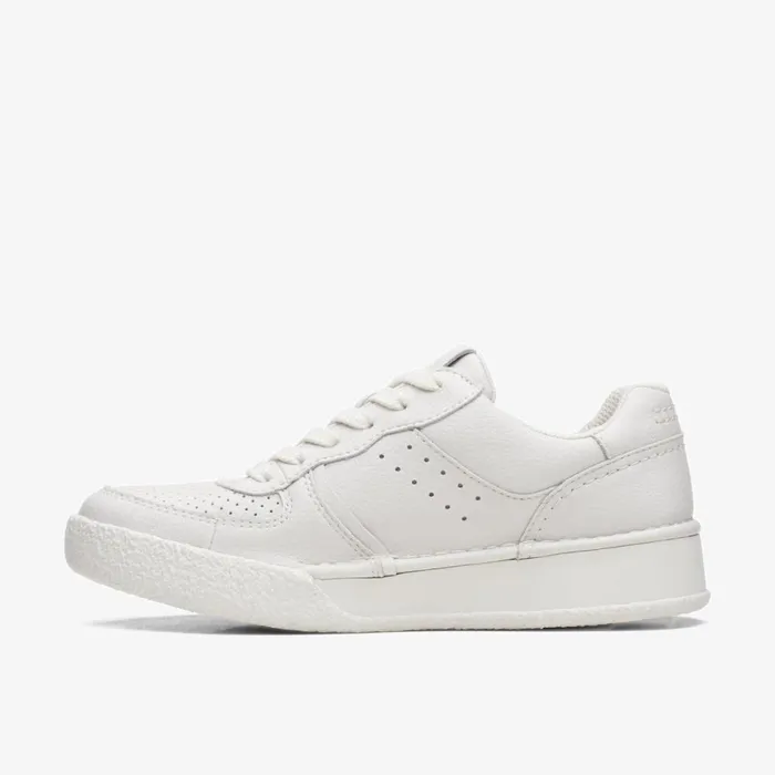 Clarks Trainers Craft Cup Court White Leather 8211 Women