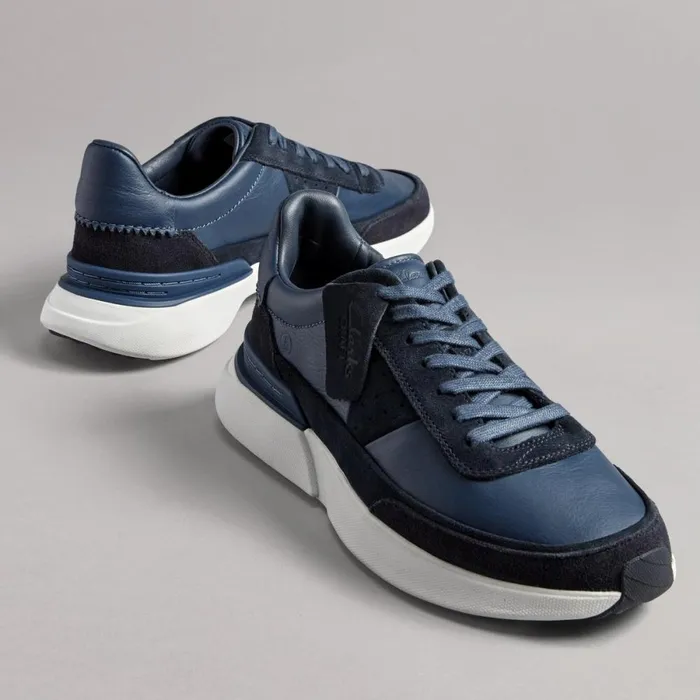 Clarks Trainers Craft Pace Navy Leather 8211 Men