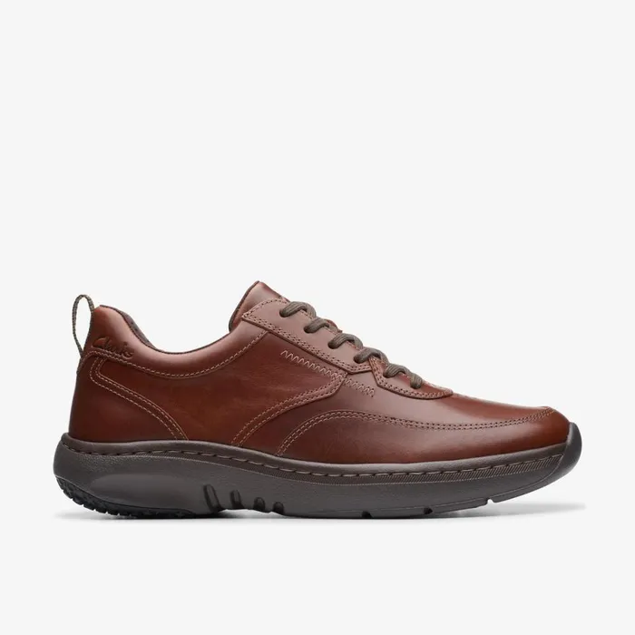 Clarks Trainers Lace Dark Tan Leather 8211 Men