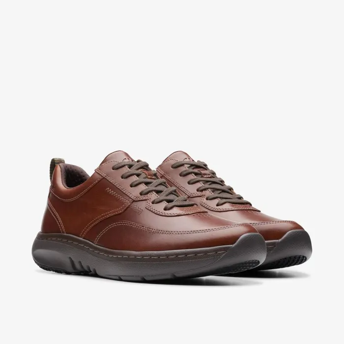 Clarks Trainers Lace Dark Tan Leather 8211 Men