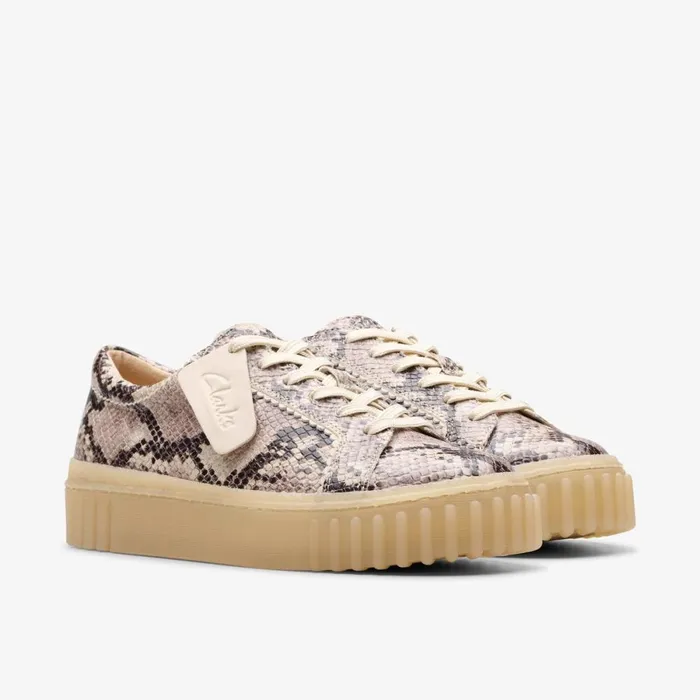 Clarks Trainers Mayhill Walk Grey Snake Leather 8211 Women