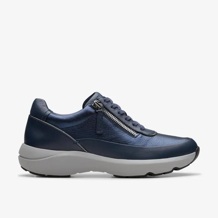 Clarks Trainers Tivoli Zip Navy Combination 8211 Women