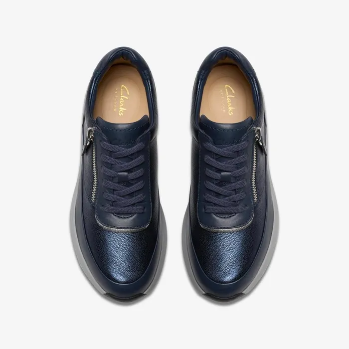 Clarks Trainers Tivoli Zip Navy Combination 8211 Women