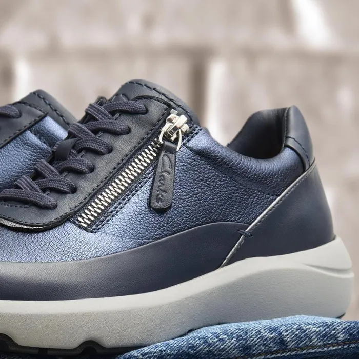 Clarks Trainers Tivoli Zip Navy Combination 8211 Women