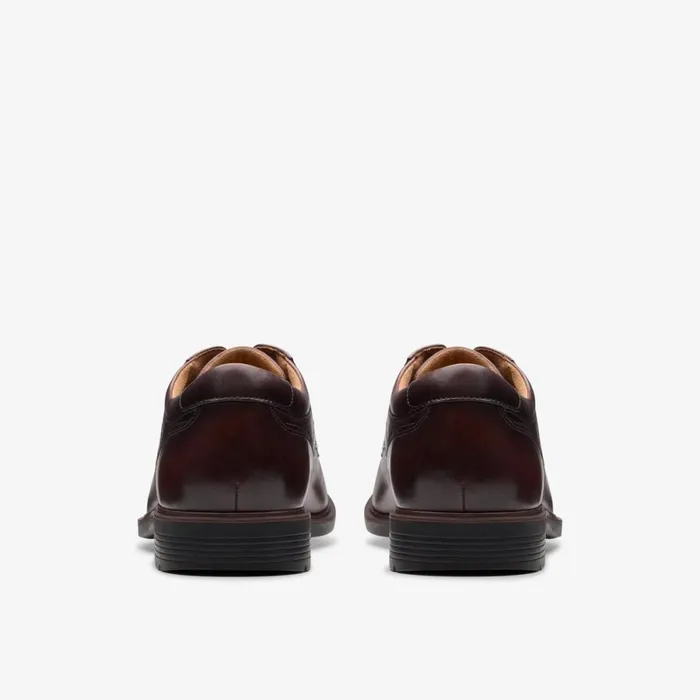 Clarks Wide Fit Shoes Eldredge Plain Dark Brown Leather 8211 Men
