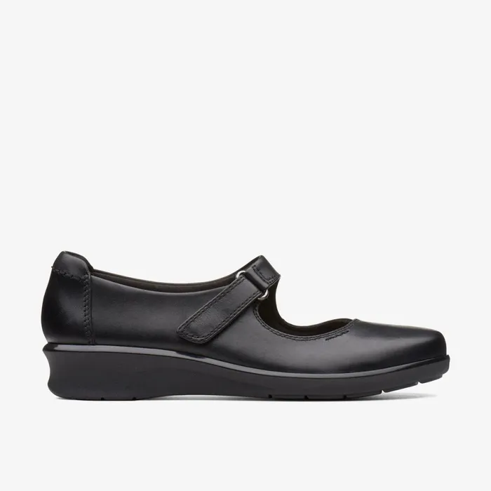 Clarks Wide Fit Shoes Hope Henley Black Leather 8211 Women