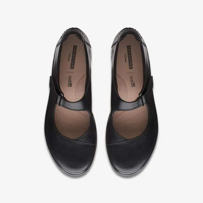 Clarks Wide Fit Shoes Hope Henley Black Leather 8211 Women