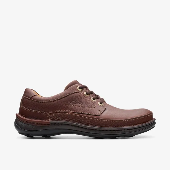 Clarks Wide Fit Shoes Nature Three Mahogany Leather 8211 Men