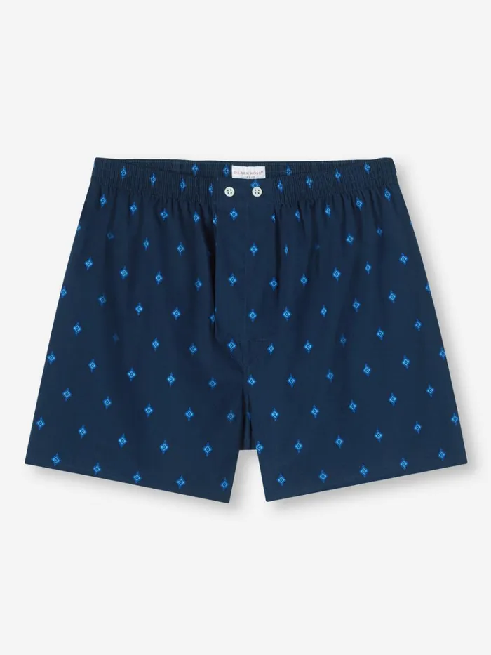 Classic Fit Boxer Shorts Men Derek Rose Classic Fit Boxers Nelson 98 Cotton Batiste Navy