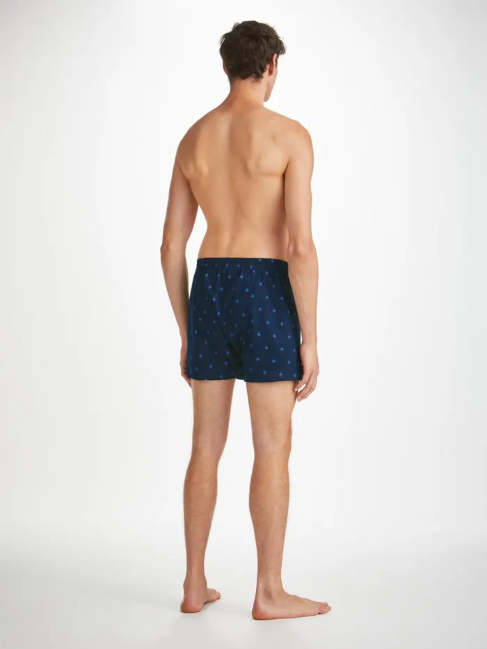 Classic Fit Boxer Shorts Men Derek Rose Classic Fit Boxers Nelson 98 Cotton Batiste Navy