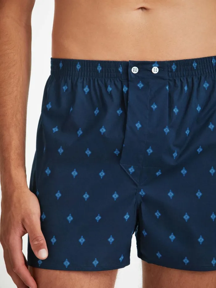 Classic Fit Boxer Shorts Men Derek Rose Classic Fit Boxers Nelson 98 Cotton Batiste Navy
