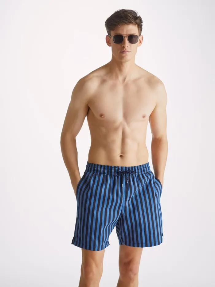 Classic Fit Swim Shorts Men Derek Rose Swim Shorts Bondi 8 Navy