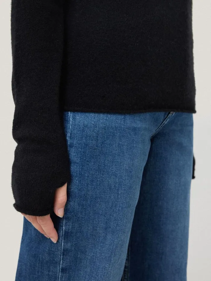 Cloud Cashmere Polo Jumper Black Women Jigsaw Knitwear and Cashmere