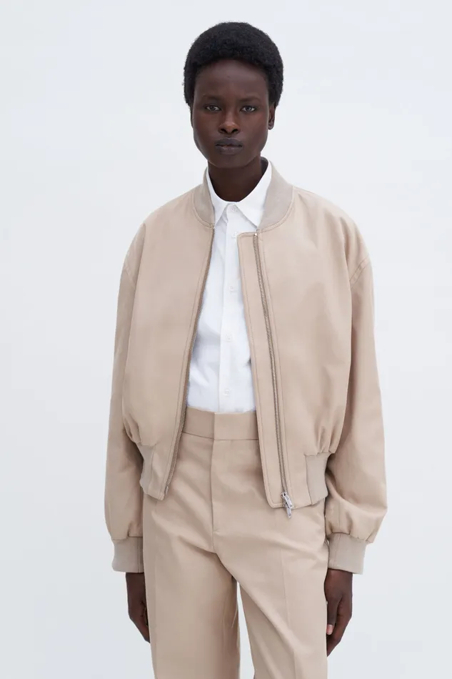 Coats and Jackets filippak Women Cotton Blouson Jacket Sand Beige