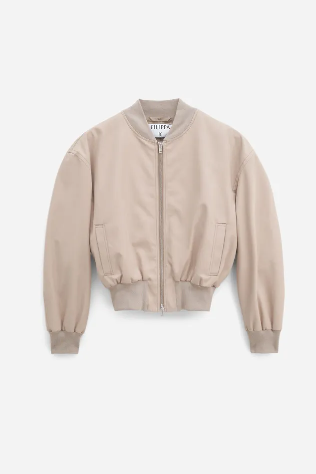 Coats and Jackets filippak Women Cotton Blouson Jacket Sand Beige Coats and Jackets filippak Women Cotton Blouson Jacket Sand Beige