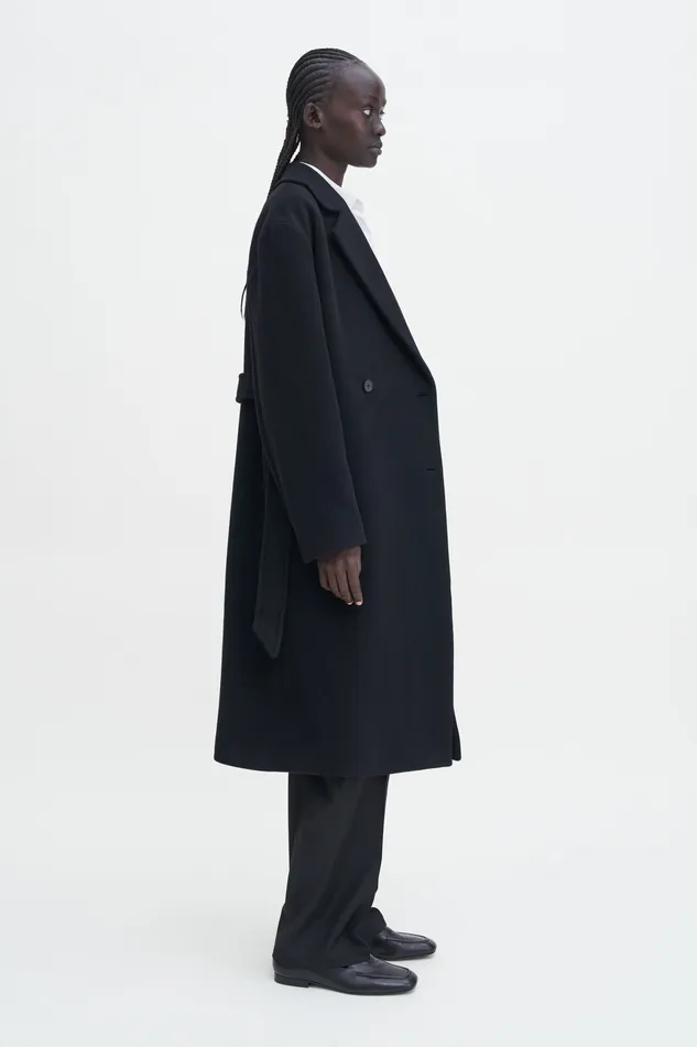 Coats and Jackets Soft Wool Belted Coat Black filippak Women