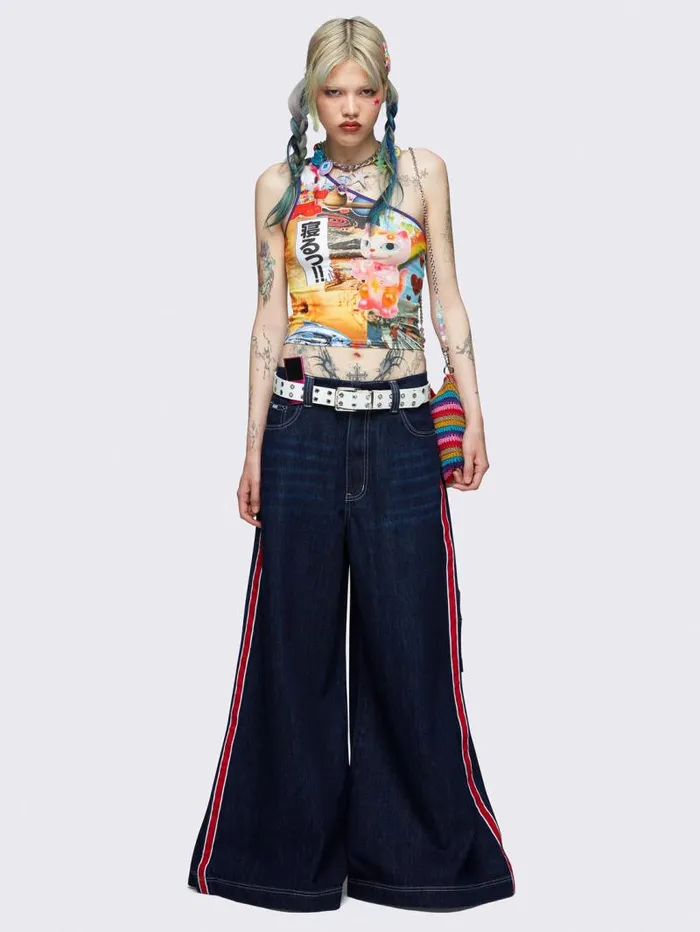 Collage Dreams One Shoulder Top Women Minga London Tops and TShirts