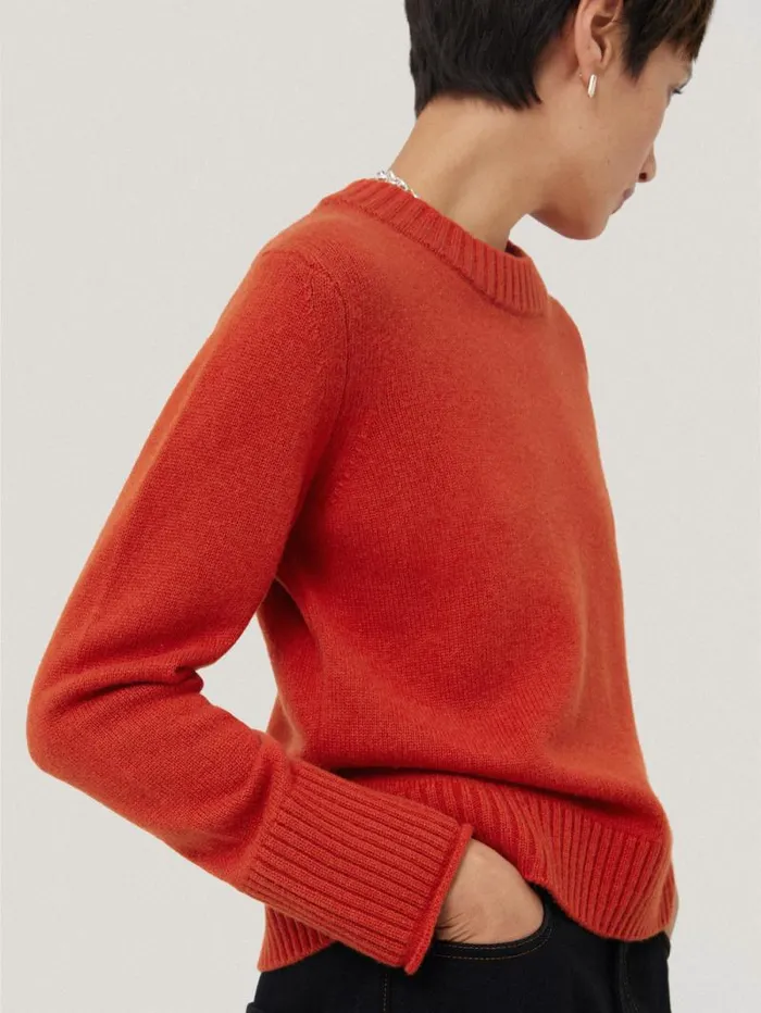 Compact Wool Cashmere Blend Jumper Orange Women Jigsaw Knitwear and Cashmere