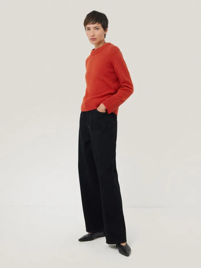 Compact Wool Cashmere Blend Jumper Orange Women Jigsaw Knitwear and Cashmere