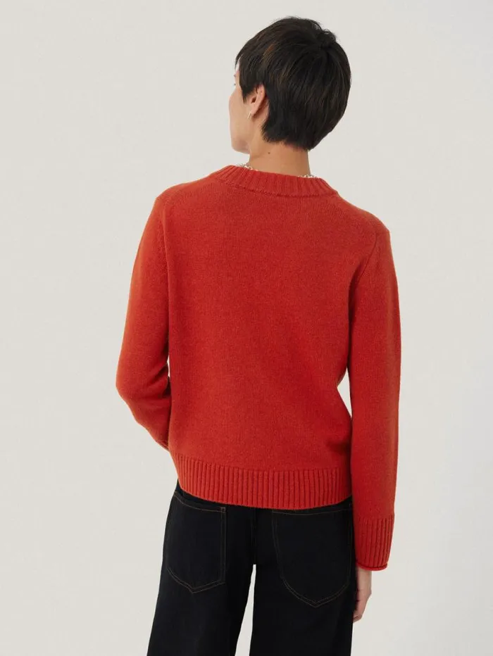 Compact Wool Cashmere Blend Jumper Orange Women Jigsaw Knitwear and Cashmere
