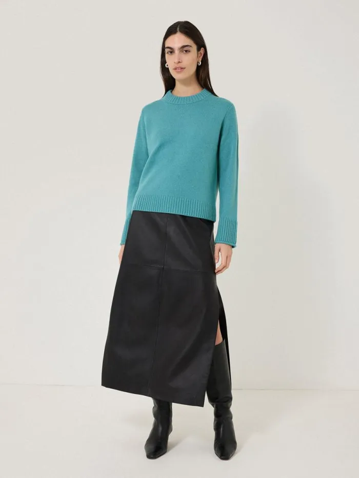 Compact Wool Cashmere Blend Jumper Powder Blue Women Jigsaw Knitwear and Cashmere