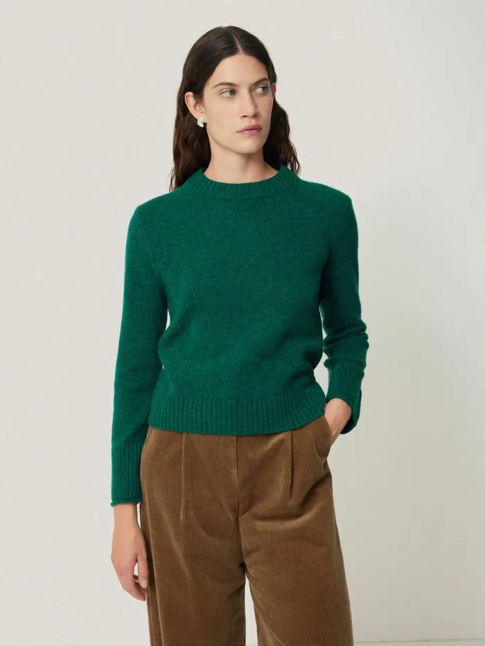 Compact Wool Cashmere Blend Jumper Sherwood Green Women Jigsaw Knitwear and Cashmere