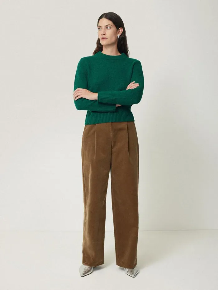Compact Wool Cashmere Blend Jumper Sherwood Green Women Jigsaw Knitwear and Cashmere