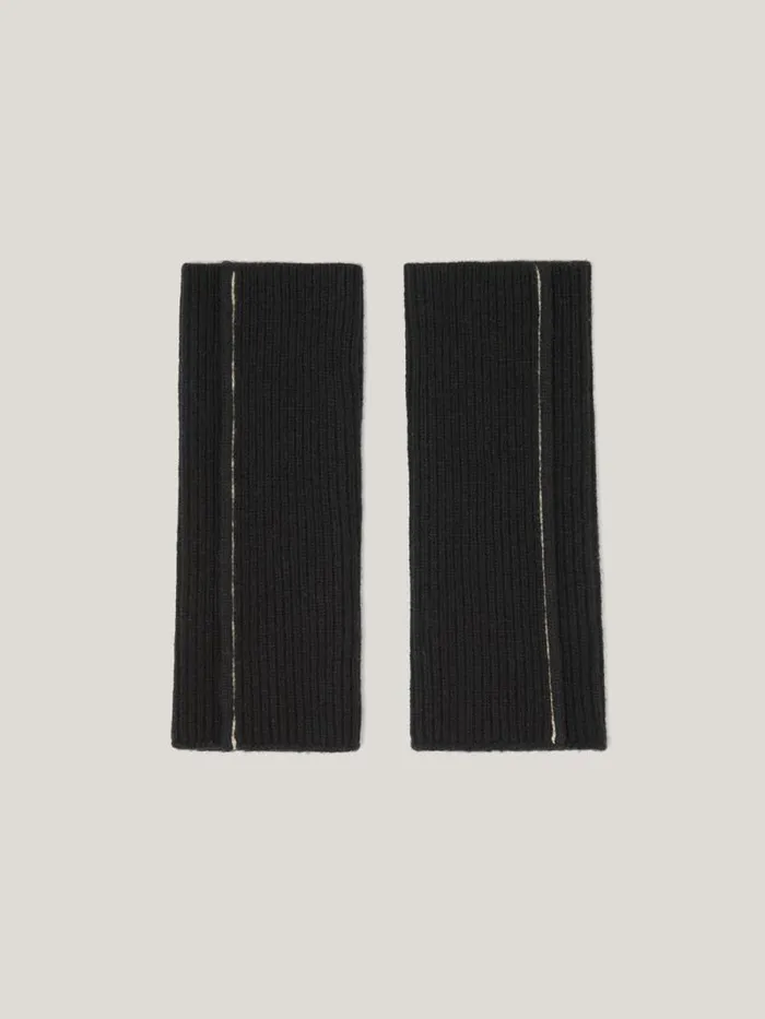 Contrast Stitch Mitten Black Women Jigsaw Knitwear and Cashmere
