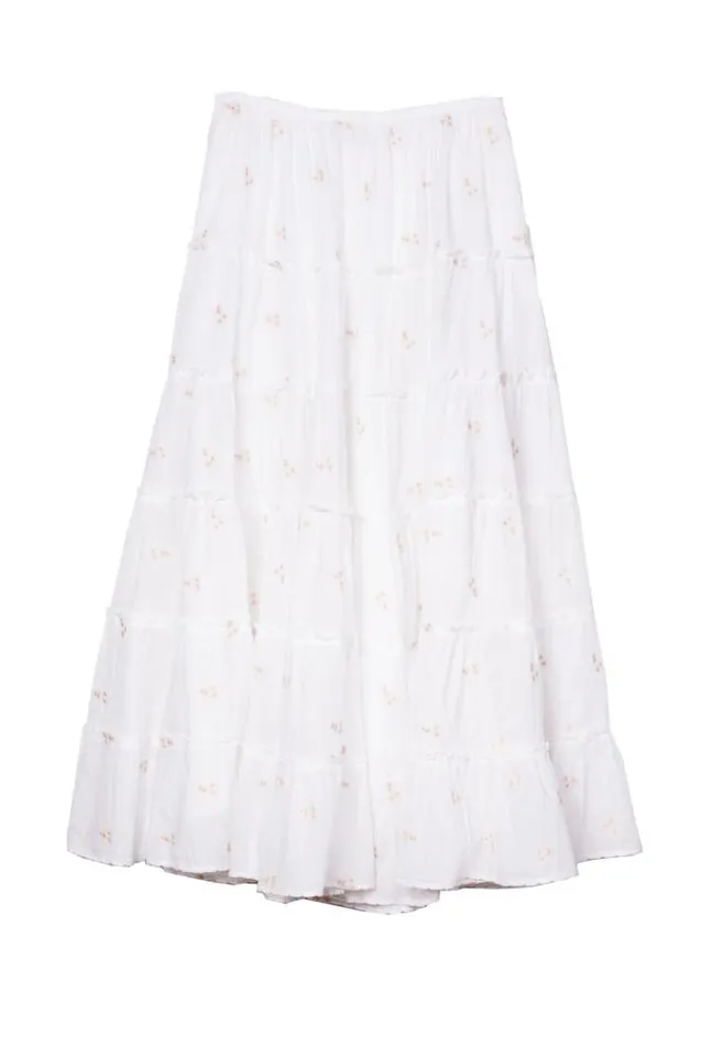 Coralie White Embroidered Maxi Skirt Women Ciao Lucia Skirts