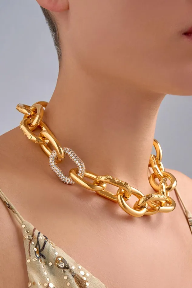 COSMIC CARTOUCHE NECKLACE GOLD Gold WomensMens Camilla Jewellery