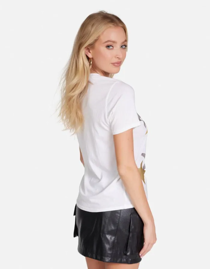 Croft Gold Crystal Multi Stars Milk Women Lauren Moshi Short Sleeve