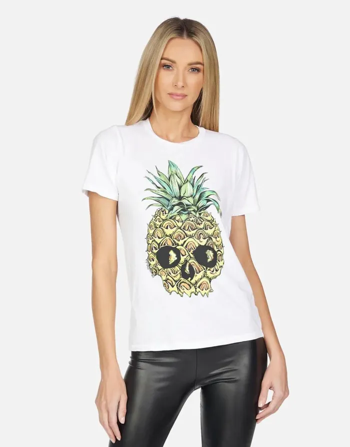 Croft X Pineapple Skull White Women Lauren Moshi Short Sleeve