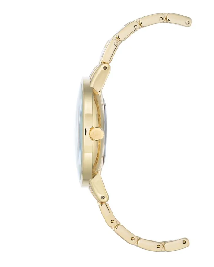 Crystal Accented Bracelet Watch Goldtone Women Nine West Straps Crystal Accented Bracelet Watch Goldtone Women Nine West Straps