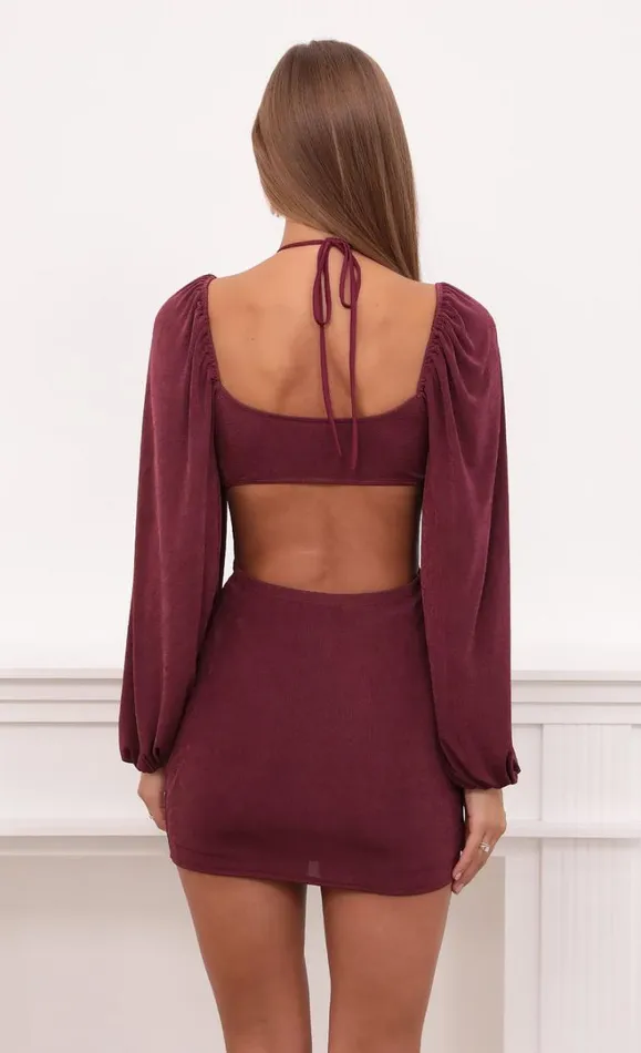 Cutout Dress Burgundy Women LUCY IN THE SKY Mini Dresses Cutout Dress Burgundy Women LUCY IN THE SKY Mini Dresses