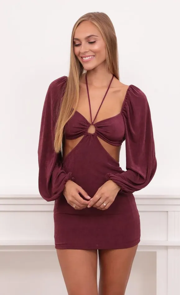 Cutout Dress Burgundy Women LUCY IN THE SKY Mini Dresses Cutout Dress Burgundy Women LUCY IN THE SKY Mini Dresses
