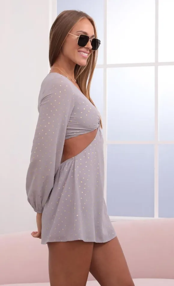 Cutout Dress Grey Women LUCY IN THE SKY Mini Dresses Cutout Dress Grey Women LUCY IN THE SKY Mini Dresses