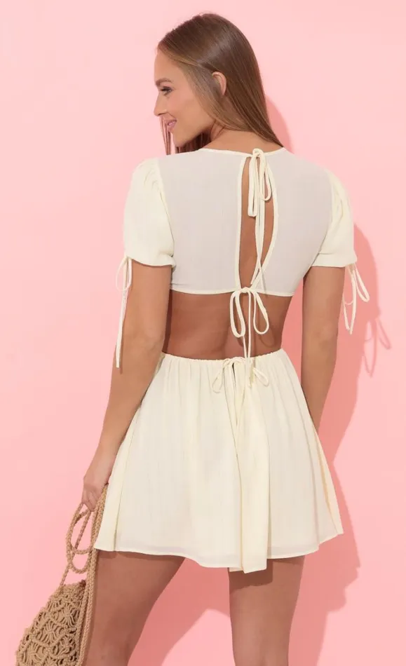 Cutout Dress Ivory Women LUCY IN THE SKY Mini Dresses Cutout Dress Ivory Women LUCY IN THE SKY Mini Dresses