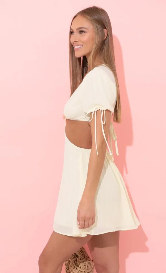 Cutout Dress Ivory Women LUCY IN THE SKY Mini Dresses Cutout Dress Ivory Women LUCY IN THE SKY Mini Dresses