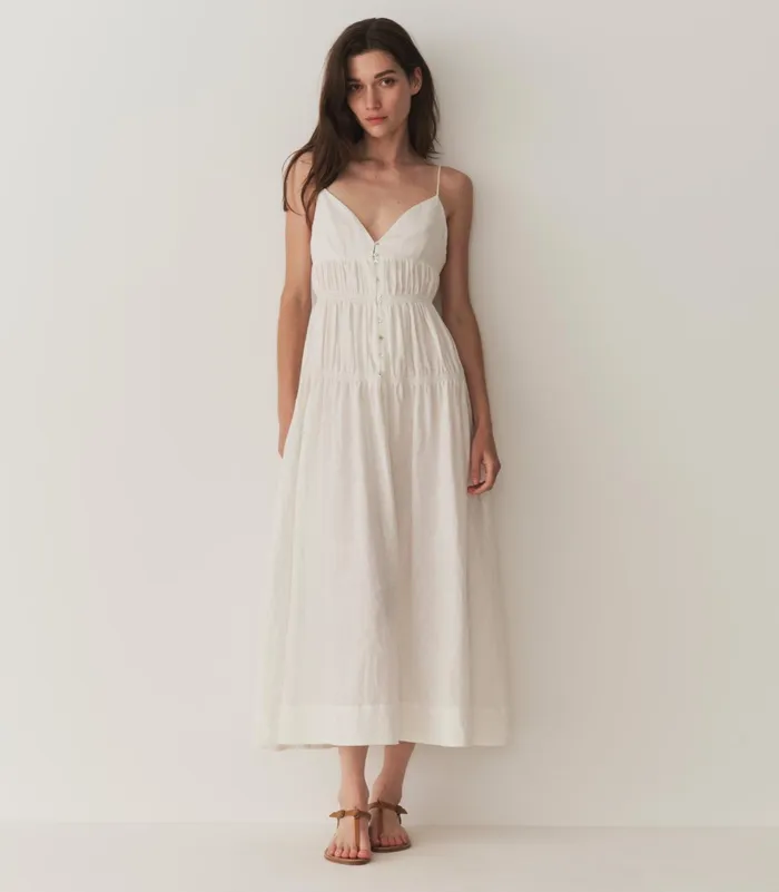 DEN Dresses Women Irina Linen Dress Salt DEN Dresses Women Irina Linen Dress Salt