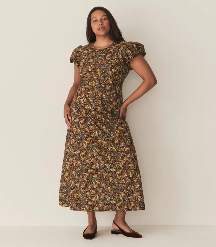 DEN Dresses Women Rhodia Dress Noir Narcissus Floral DEN Dresses Women Rhodia Dress Noir Narcissus Floral