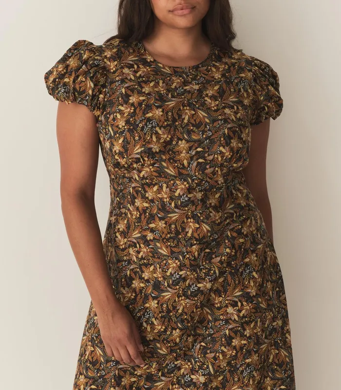 DEN Dresses Women Rhodia Dress Noir Narcissus Floral DEN Dresses Women Rhodia Dress Noir Narcissus Floral