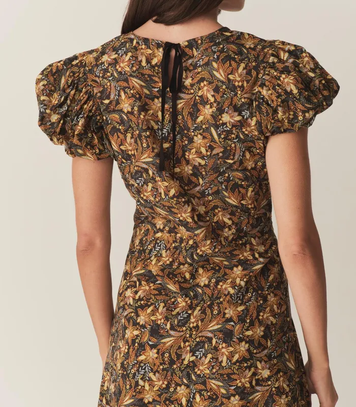 DEN Dresses Women Rhodia Dress Noir Narcissus Floral DEN Dresses Women Rhodia Dress Noir Narcissus Floral